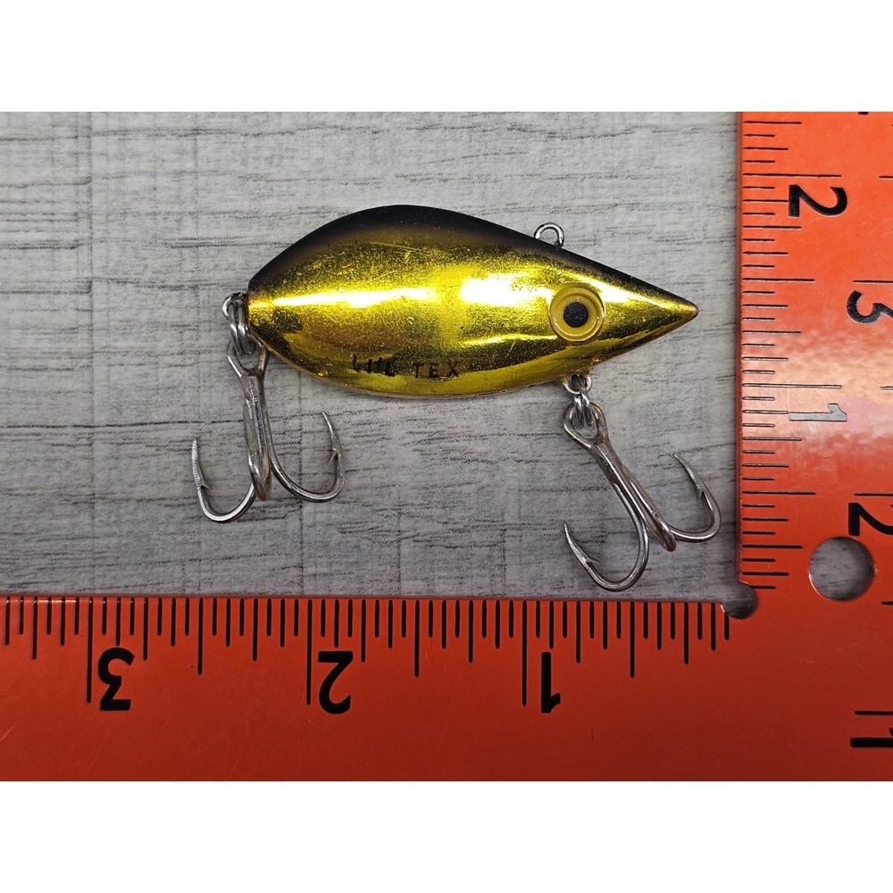 Storm Pre Rapala Li'l Tex XAW86 Gold Chrome Vintage Fishing Lure
